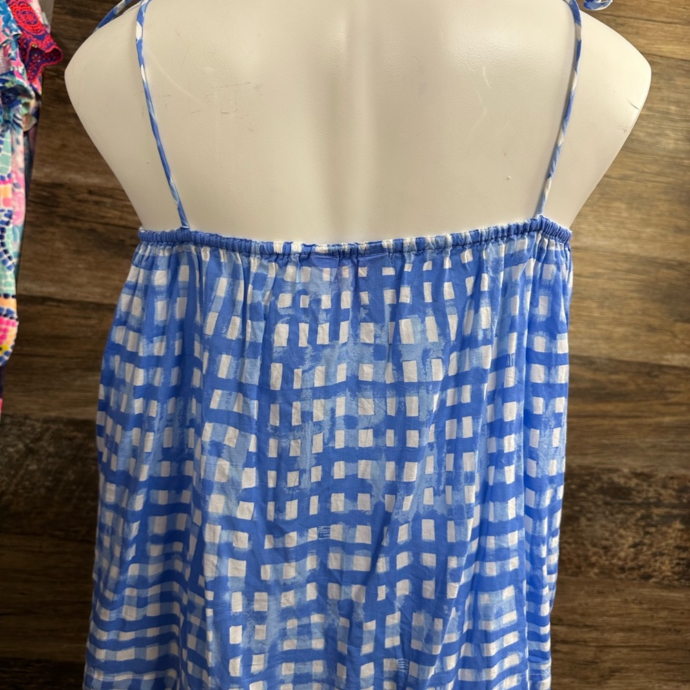 Lilly Pulitzer Blue and White Smocked Tank Top - Picture 7 of 7